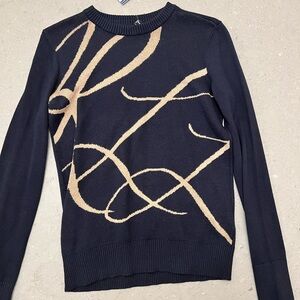 Ralph Lauren Black and Tan Crew Neck Sweater